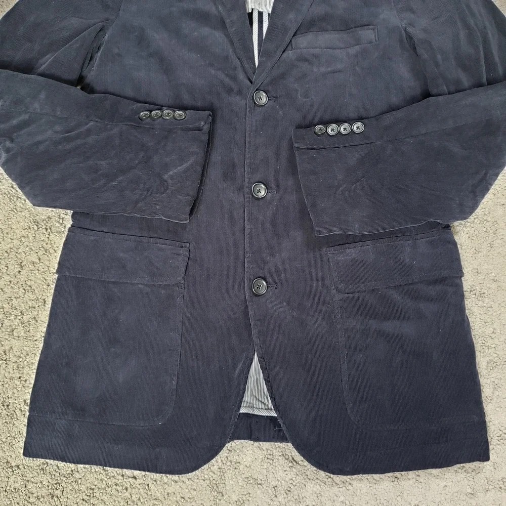 VTG Y2K J Crew Blazer Jacket Men S Navy Corduroy Sport Coat Academia Professor‎